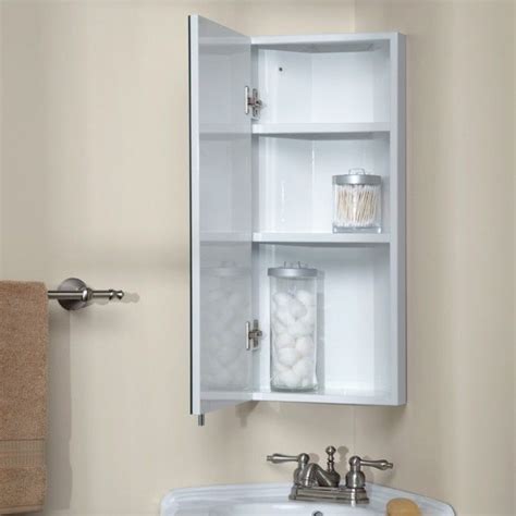 fairmount stainless steel corner medicine cabinet white powder coat|Wall Mounted Corner Medicine Cabinets .